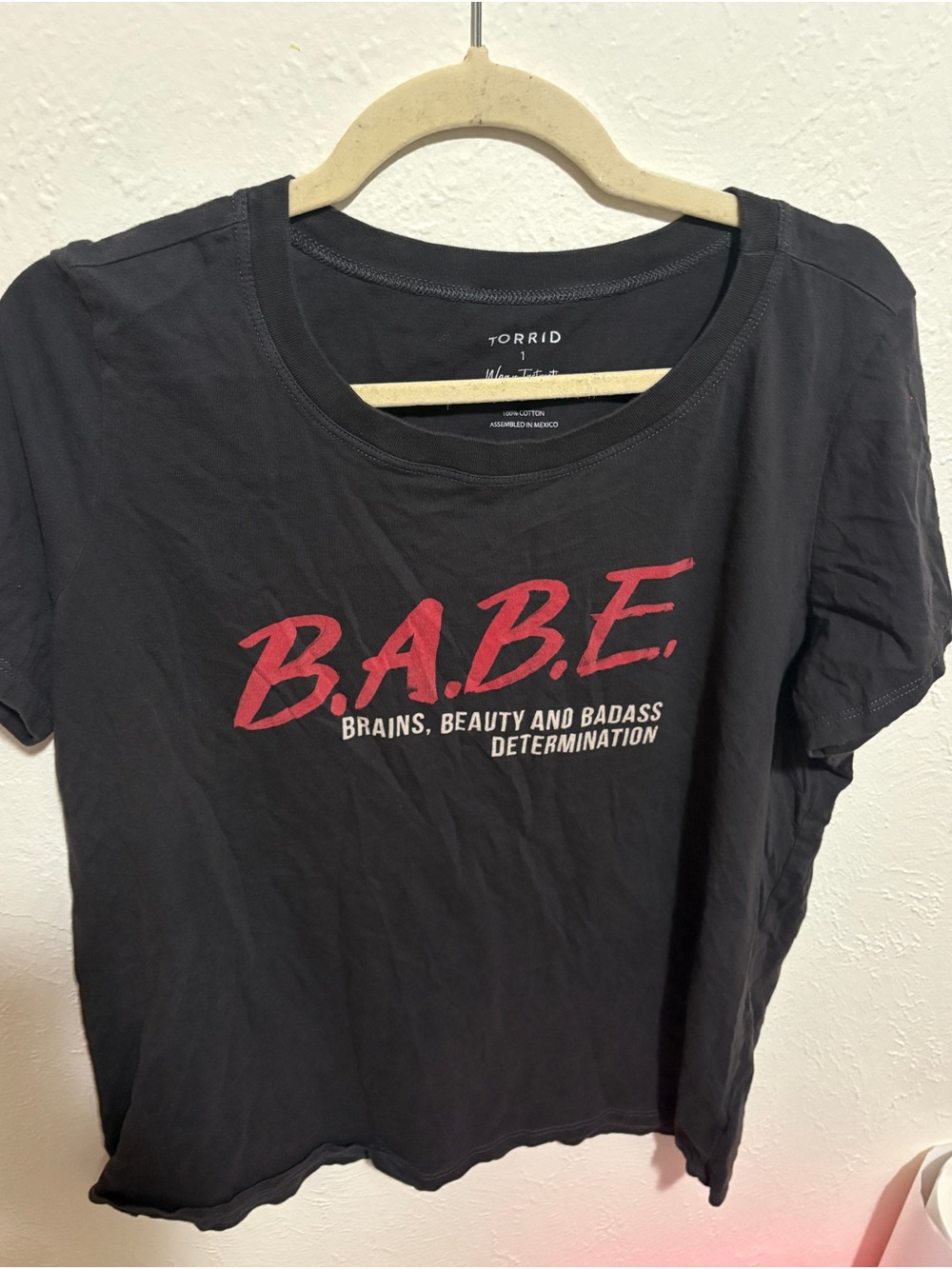 torrid Black Tee with Red B.A.B.E. Graphic